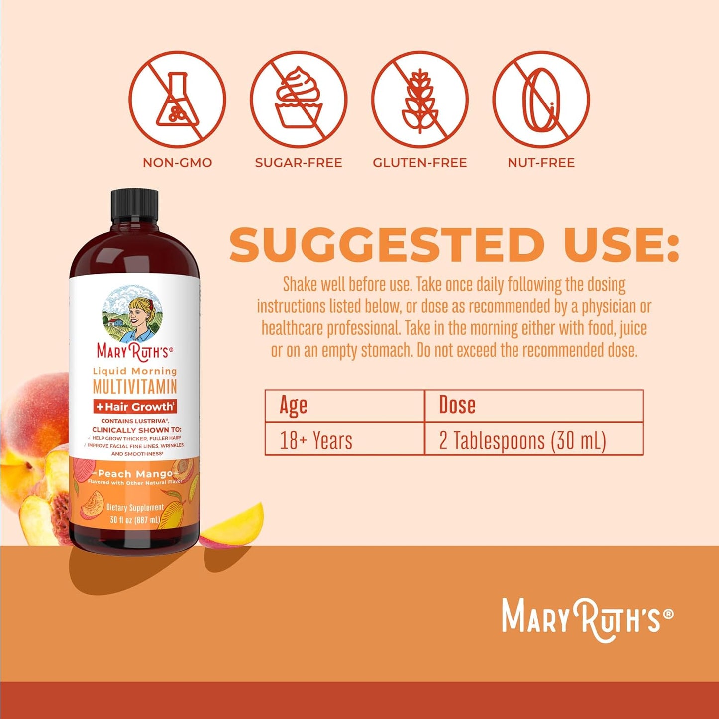 MaryRuth Organics Liquid Multivitamin+Hair Growth