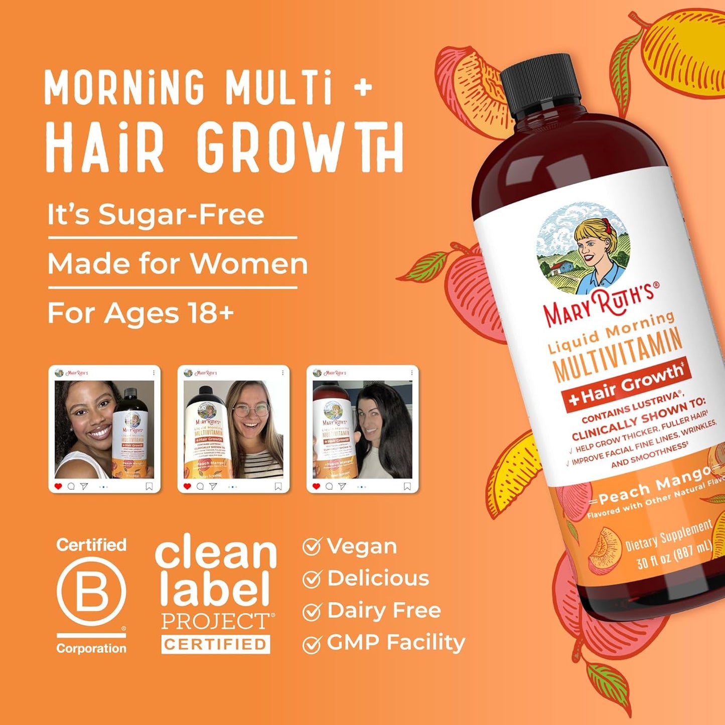 MaryRuth Organics Liquid Multivitamin+Hair Growth